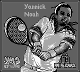 Yannick Noah Tennis title screen for GameBoy